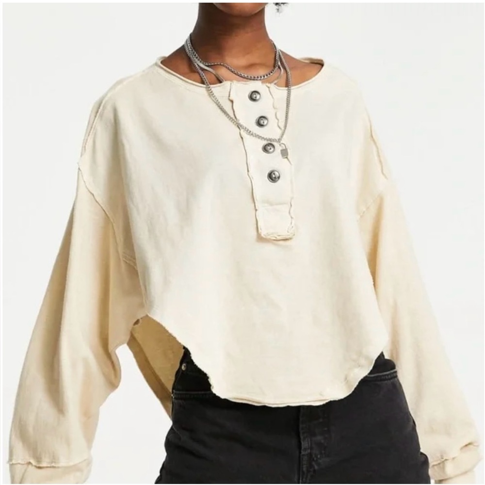 Cream Button-Up Women's Top